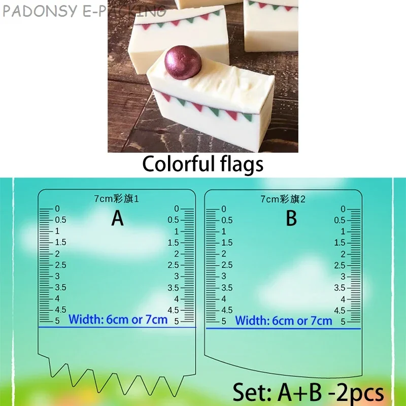 Soap Making Designs - Colored Flag Handmade Soap Scraper and