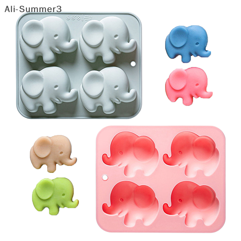 Soap Making Molds - 4-hole Baby Elephant Silicone Mold Cute