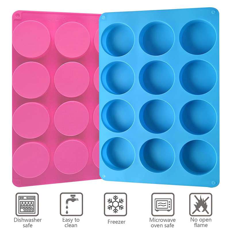 Round Silicone Molds 12-Cavity - Soap Making Organic incelemesi ve fiyatı