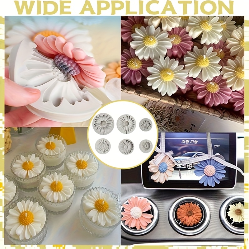 6 Pieces，Sunflower Daisy Silic - Soap Making Molds incelemesi ve fiyatı