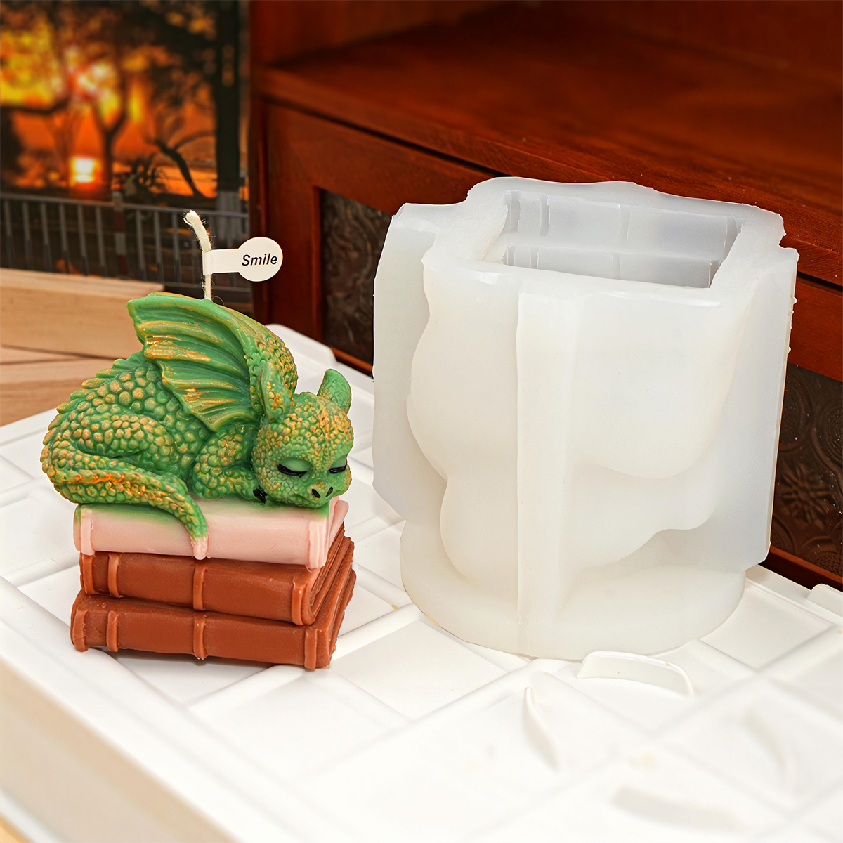 Cute Sleeping Dragon Candle Mo - Soap Making Books incelemesi ve fiyatı