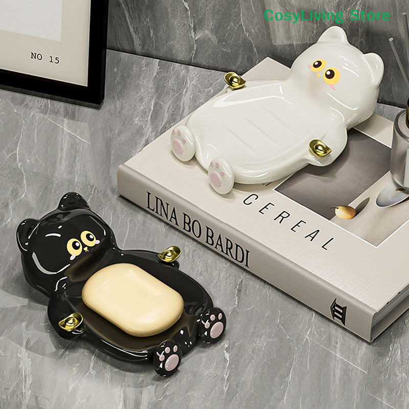 [CL]1Pcs Cute Cat Soap Dish Cr - Soap Making Box incelemesi ve fiyatı