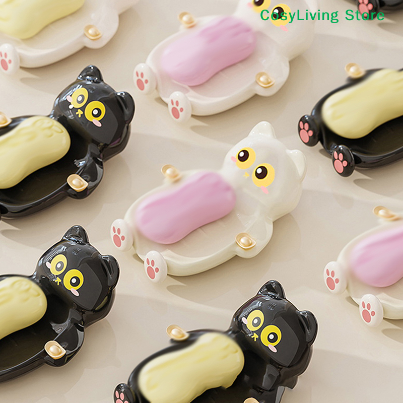 [CL]1Pcs Cute Cat Soap Dish Cr - Soap Making Box incelemesi ve fiyatı